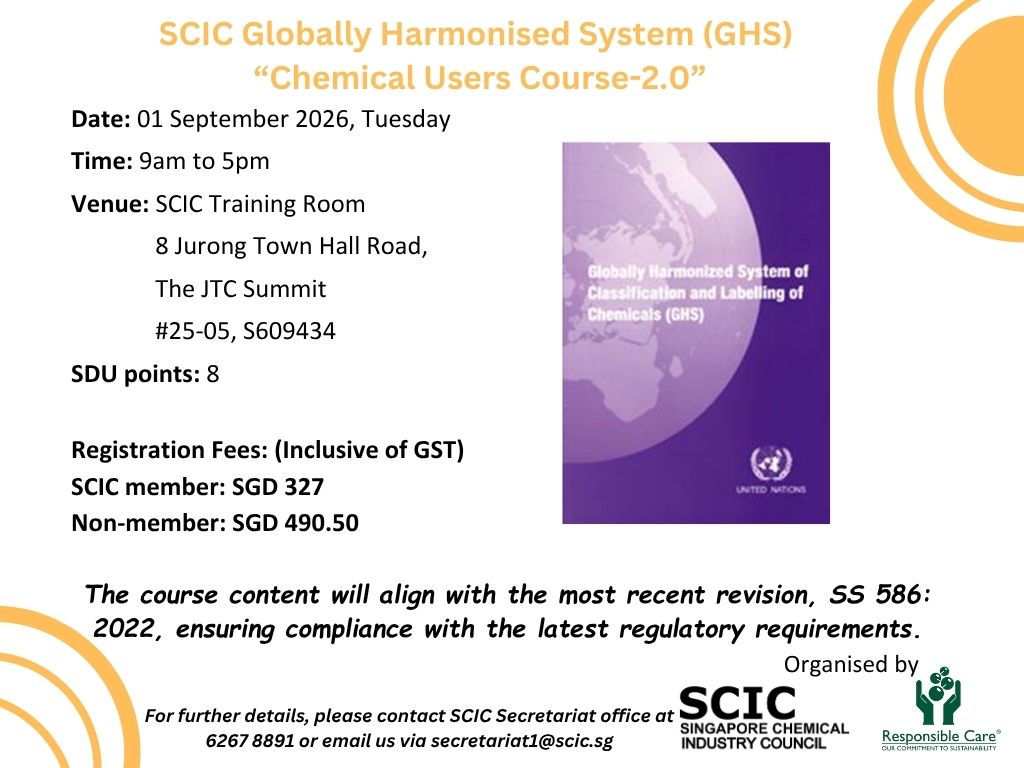 SCIC GHS Chemical User course 2.0 Sept 2026